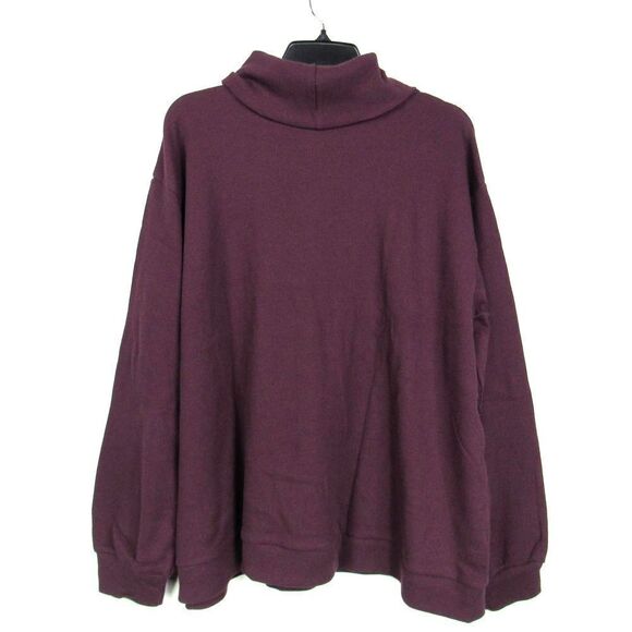 Caslon Turtleneck Long Sleeve Women's Top in Maroon - Picture 2 of 4